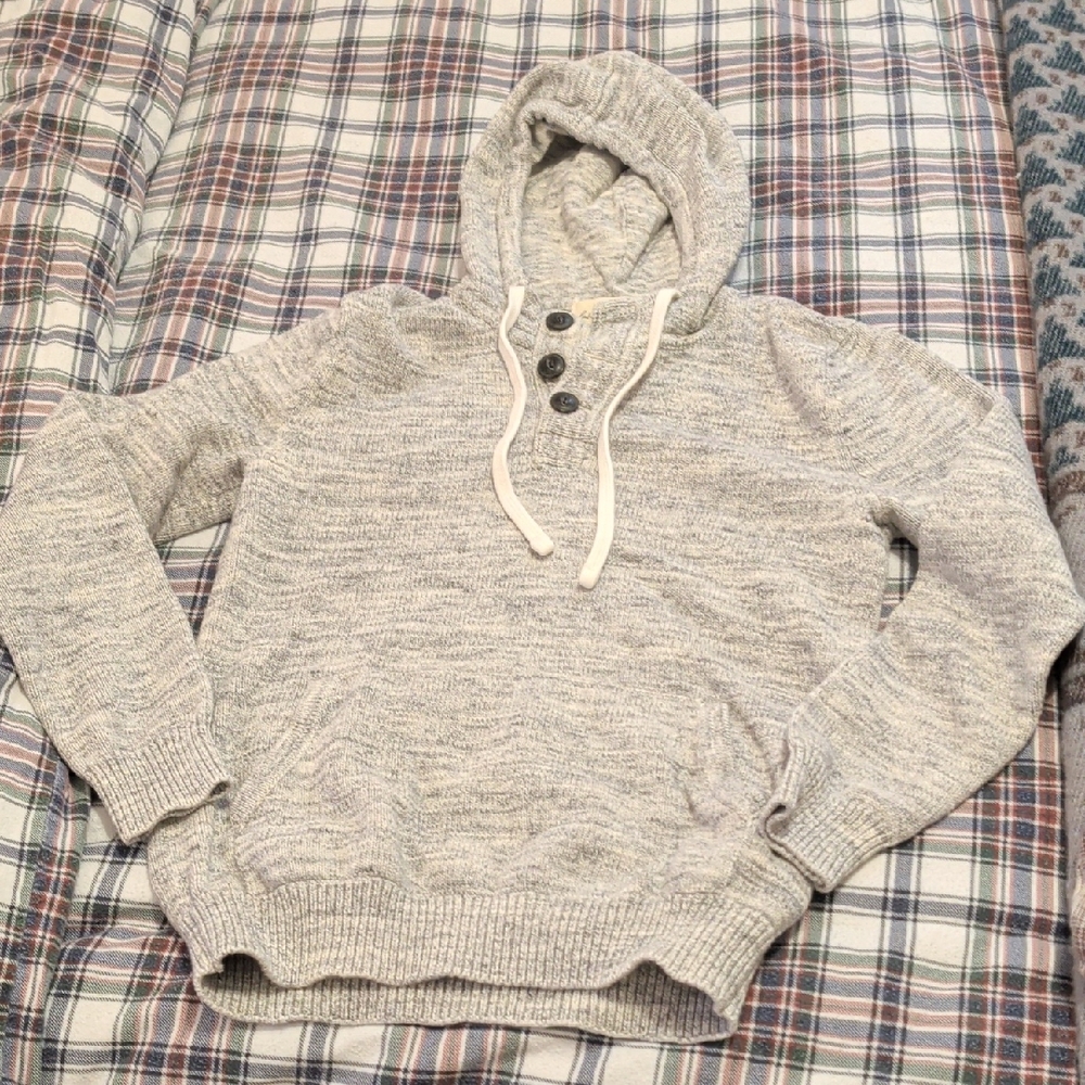 Gray Hooded Men's Sweater